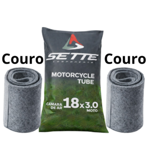 Kit Proteção de Pneu Couro de Bode (Par) + Câmara de Ar 18x3.0 Reforçada