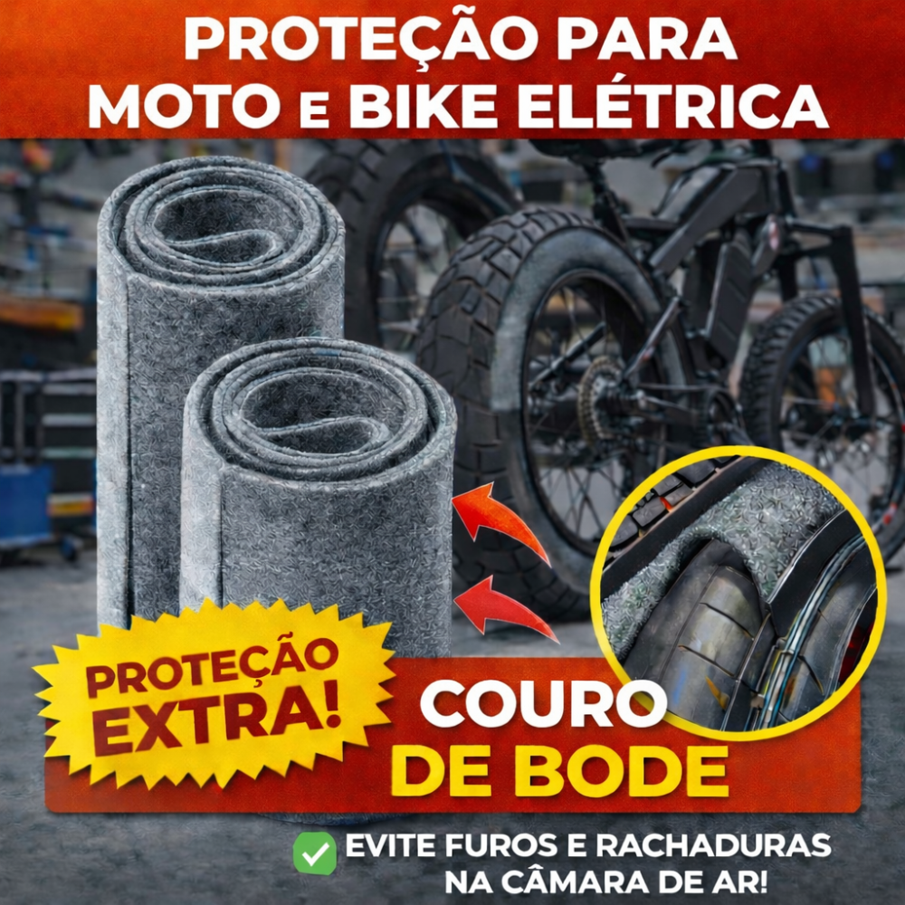 Kit Proteção de Pneu Couro de Bode (Par) + Câmara de Ar 18x3.0 Reforçada - Imagem 5